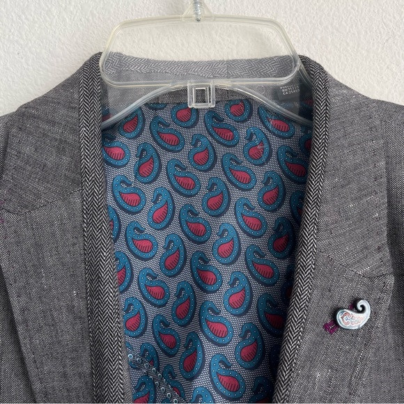 Ted Baker London Linen English Vent Double Button Blazer - Picture 5 of 8